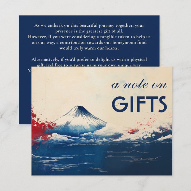 Note on GIFTS Japonesque Harmony with Fuji Enclosure Card (Front/Back)
