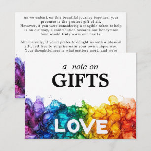 🌈  Note on GIFTS LGBTQ Painted With Love Enclosure Card