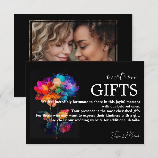 🌈 Note on GIFTS Petals & Pride Enclosure Card (Front/Back)