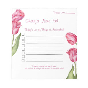 Note Pad 5.5x6 Large Tulips Things to Accomplish