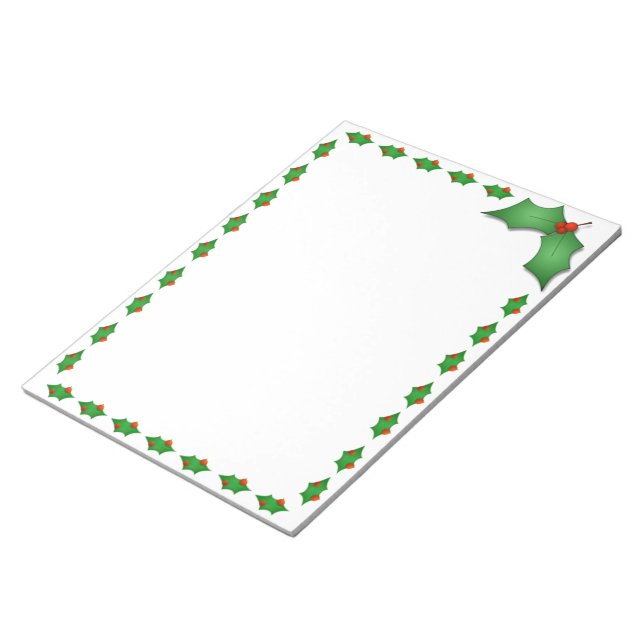 Note Pad-Christmas Holly (Angled)