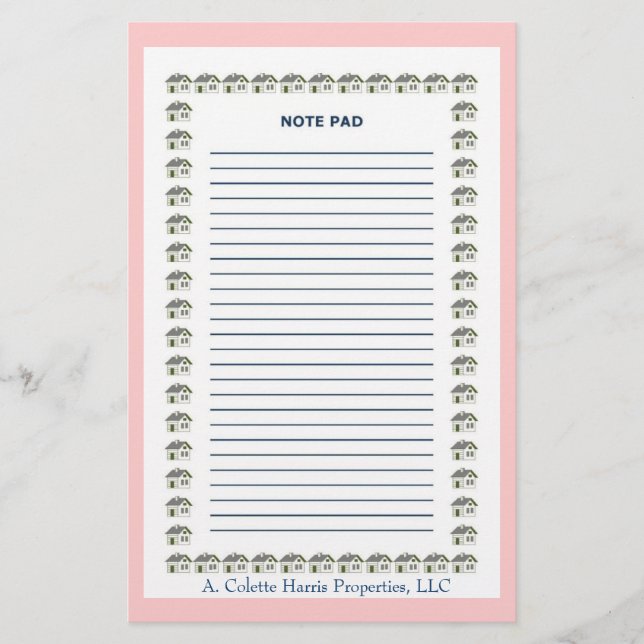 Note Pad- Design 7 Stationery (Front)