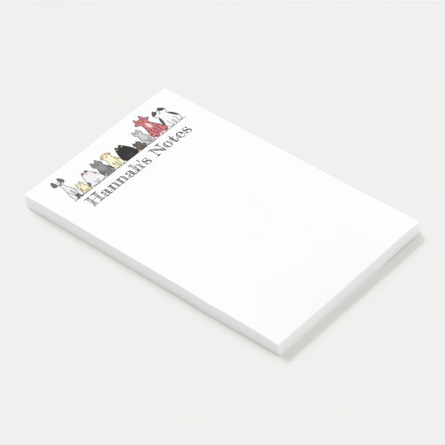 Note Pad - Row of Cats (Angled)