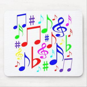 note rainbow mouse mat