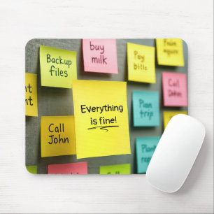 Note Reminders On Office Cubicle Wall Mouse Mat