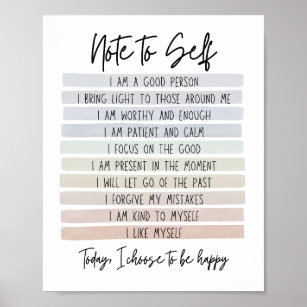 Note to Self Affirmation Poster
