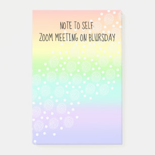 Note to Self Blursday Rainbow Post-It Notes