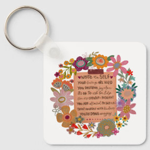 Note to Self – Floral Affirmations Key Ring