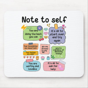 Note To Self Mental Health School Psychologist 1 Mouse Mat
