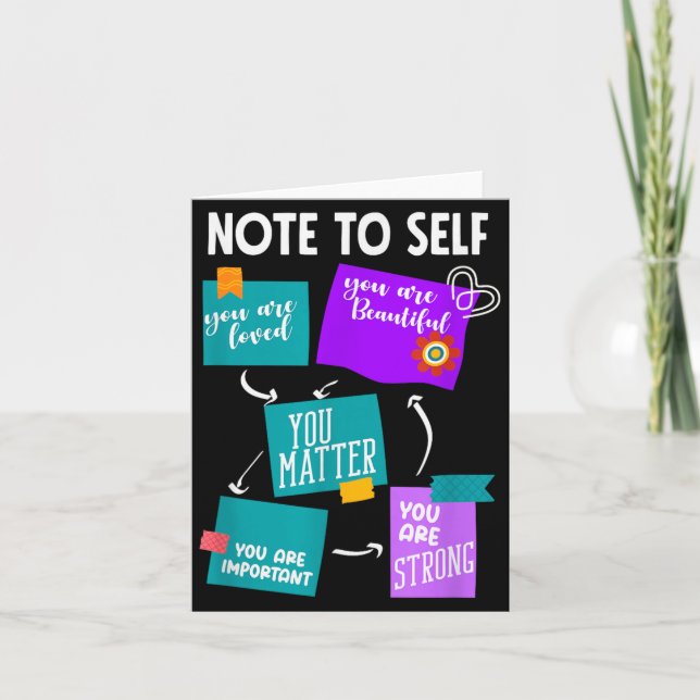 Note To Self Suicide Prevention Awareness Card (Front)