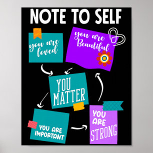 Note To Self Suicide Prevention Awareness Premium Poster