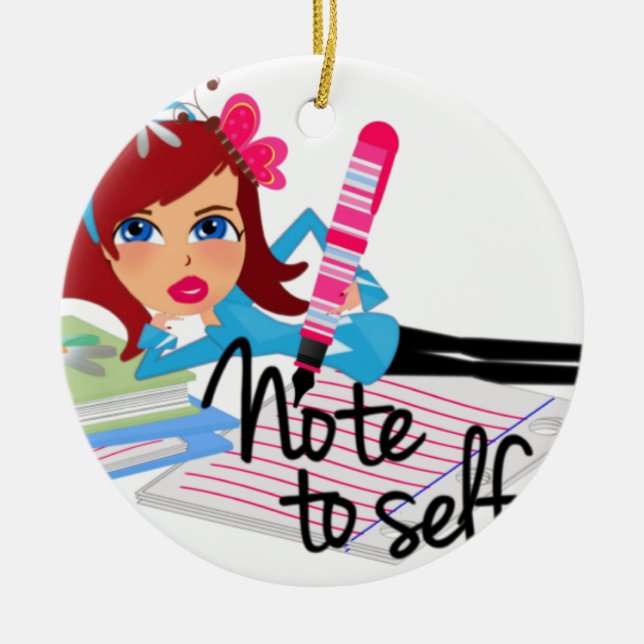 Note To Self Teen Ceramic Tree Decoration (Front)