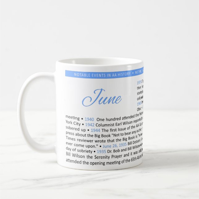 Noteable Events in AA History Mug - June (Left)