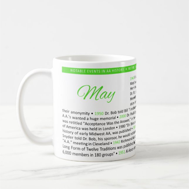 Noteable Events in AA History Mug - May (Left)