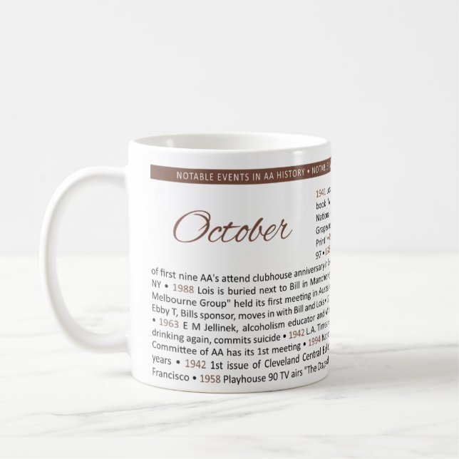 Noteable Events in AA History Mug - October (Left)