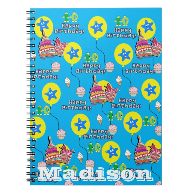 Notebook, #10 Happy 10th Birthday Notes Blue Notebook (Front)