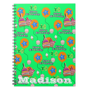 Notebook, #10 Happy 10th Birthday Notes Green Notebook
