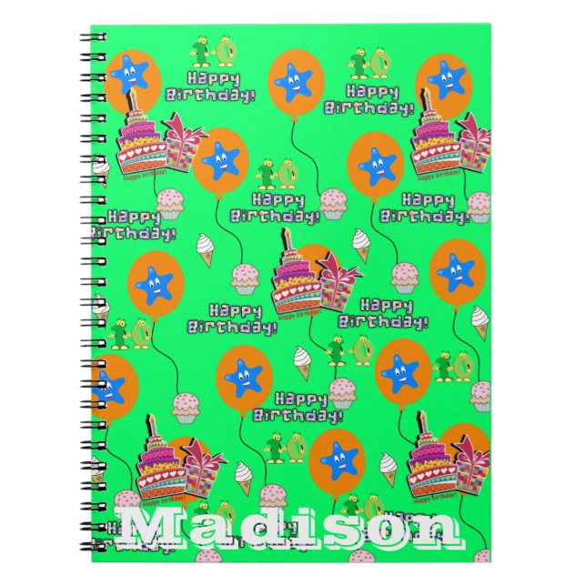 Notebook, #10 Happy 10th Birthday Notes Green Notebook (Front)