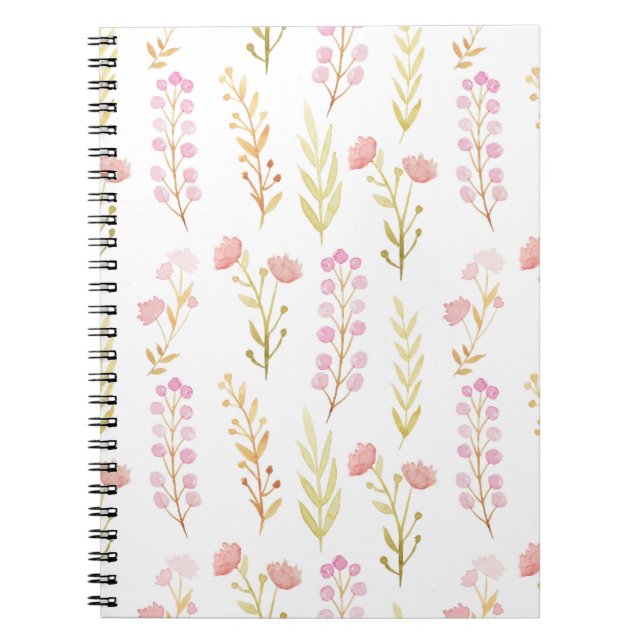 Notebook (16,5 x 22,2cm) - Pink Flower Pattern (Front)