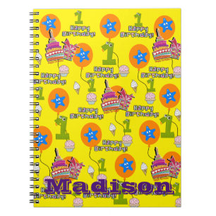 Notebook, #1 First Birthday Notes Yellow Notebook