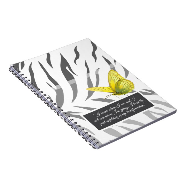 Notebook Affirmation Tiger Stripe Butterfly (Right Side)