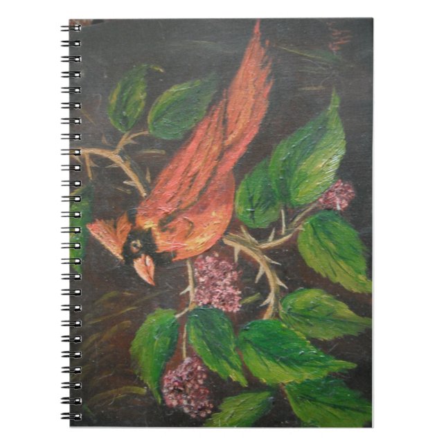 Notebook Ann Hayes Painting Cardinal (Front)