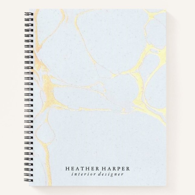 Notebook - Blue & Gold Marble (Front)