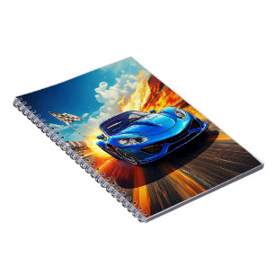 Notebook - Blue sport car