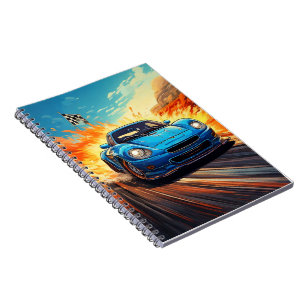 Notebook - Blue sport car