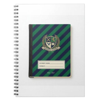 Notebook Cover - Navy Emerald Diagonal Stripes