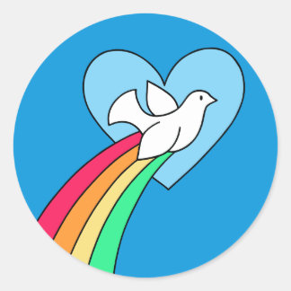 Notebook Doodles Peace & Love Rainbow Dove Sticker