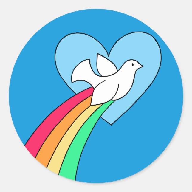 Notebook Doodles Peace & Love Rainbow Dove Sticker (Front)