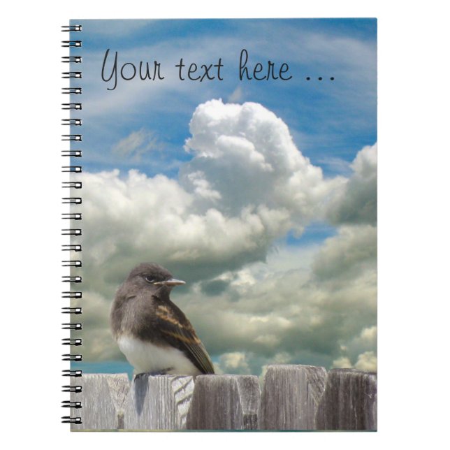 Notebook - Flycatcher on fence (Front)