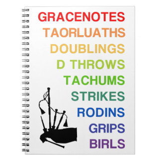 Notebook for Bagpipers, 6.5" W x 8.75" H