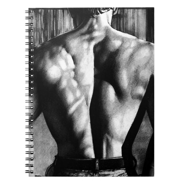Notebook For Him Masculine Elegant Bodybuilder Art (Front)