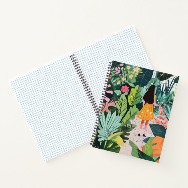 Notebook, girl in garden design notebook (Inside)