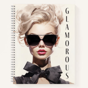 Notebook: Glamourous Fashion Model Black Bow Notebook