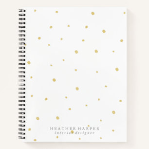 Notebook - Gold Dots White