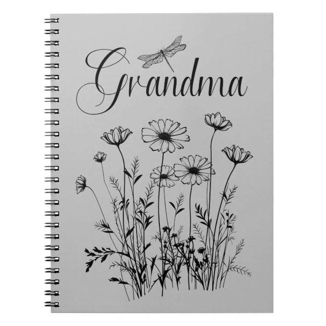 Notebook - Grandma Wildflower Dragonfly (Front)