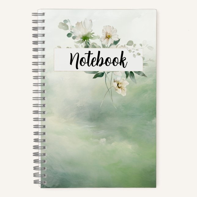 Notebook-Green Floral Notebook (Front)