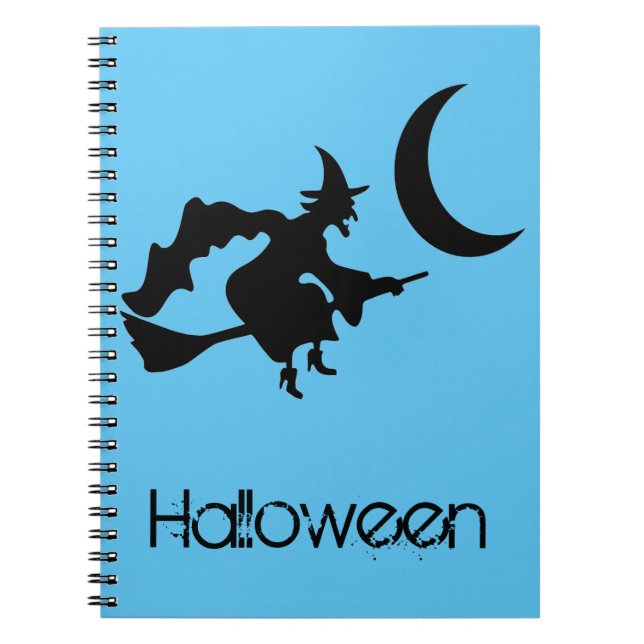 Notebook - Halloween Flying Witch (Front)