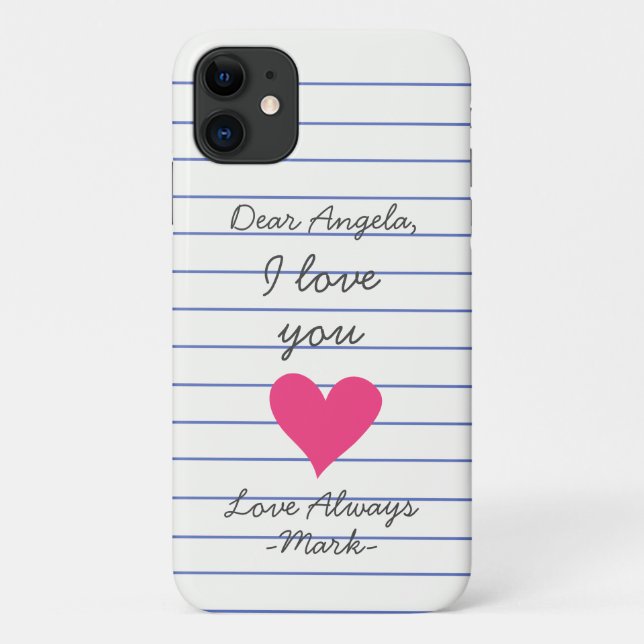 Notebook handwritten love letter personalised note Case-Mate iPhone case (Back)