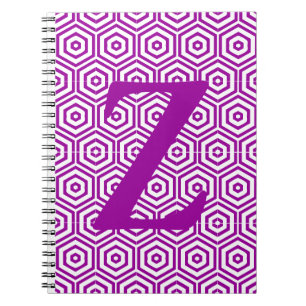 Notebook - Initial with Hexagon Pattern