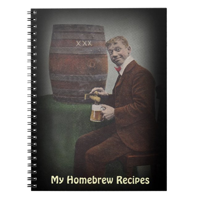 Notebook Journal Homebrew Recipe Book Antique Fun (Front)