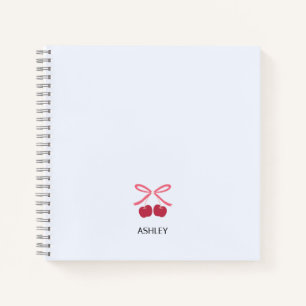 Notebook Journal Sweet Cherry Bow Cute