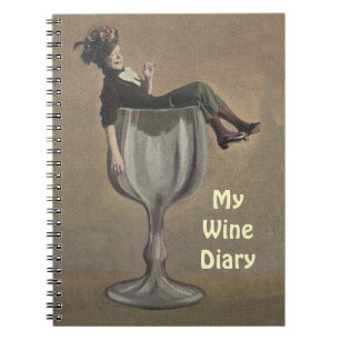 Notebook Journal Wine Recipe Book Antique Fun