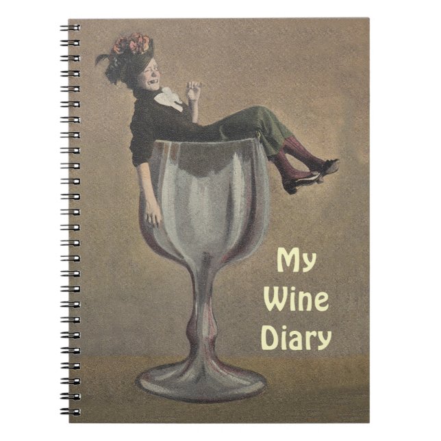 Notebook Journal Wine Recipe Book Antique Fun (Front)