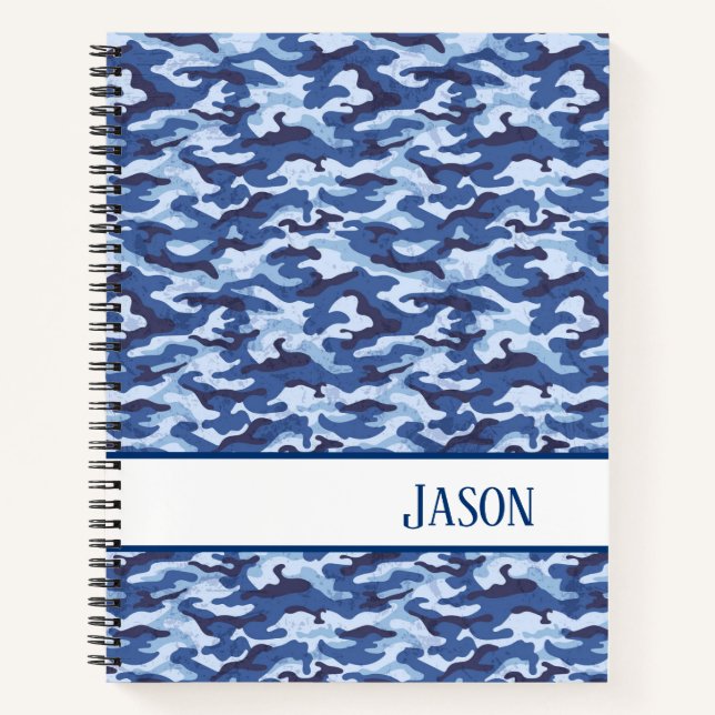 Notebook-Military Blue Camo Notebook (Front)