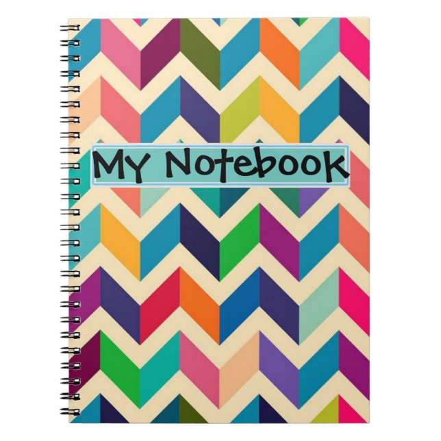 Notebook - Multi Coloured Zigzag (Front)