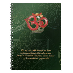 Notebook OM green Mandala with red OM Yogananda